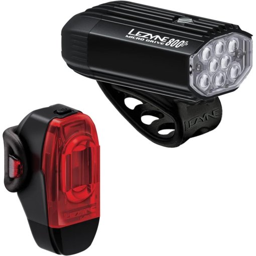 Photo produit de Lezyne Kit Éclairage - Micro Drive 800+ / KTV Drive+ - satin black/black