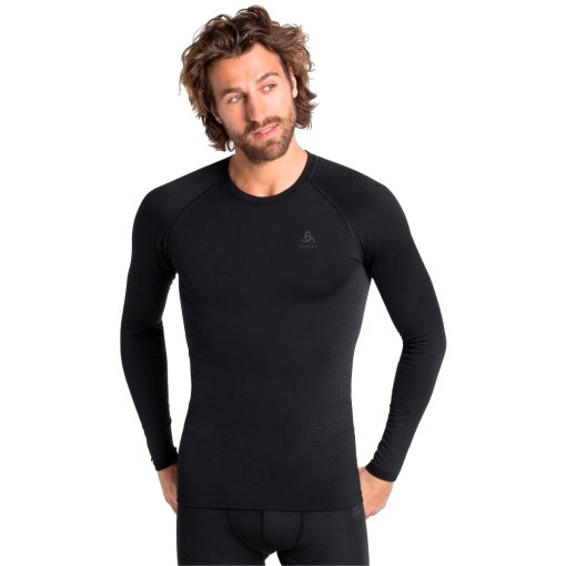 Foto de Odlo Camiseta Interior Manga Larga Hombre - Performance Warm - negro - new odlo graphite grey