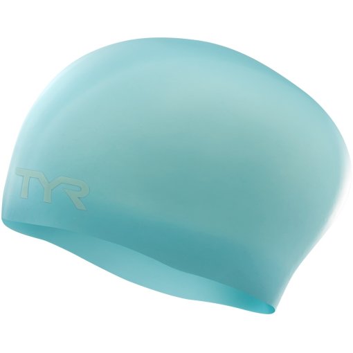 Produktbild von TYR Long Hair Wrinkle-Free Silikon-Badekappe - light blue