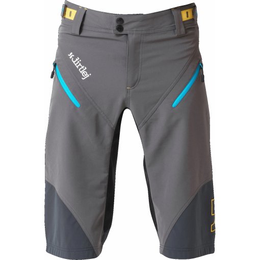 Foto de Dirtlej Pantalones Cortos MTB Hombre - Trailscout Half &amp; Half - gris/turquesa