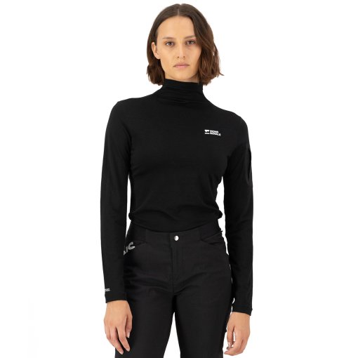 Foto de Mons Royale Maillot de Manga Larga Mujer - Diversion Merino Mock Neck - negro