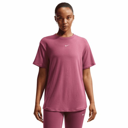 Productfoto van Nike One Relaxed Dri-FIT Shirt Dames - pink smoke/white FN2814-654