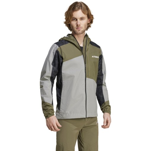 Foto de adidas Chaqueta impermeable Hombre - TERREX Xperior Hybrid RAIN.RDY - solid grey/olive strata/carbon IW8876