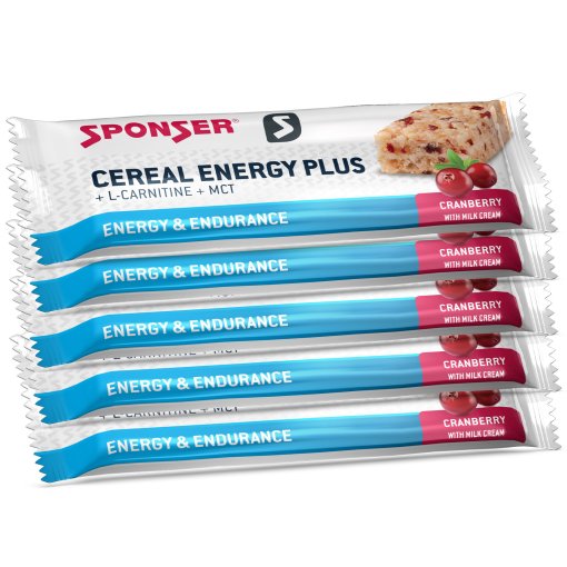 Foto de SPONSER Barrita con Magnesio y L-Carnitina - Cereal Energy Plus - 5x40g