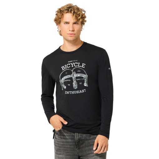 Photo produit de SUPER.NATURAL Bike Enthusiast Chemise à manches longues pour hommes - Jet Black/Various