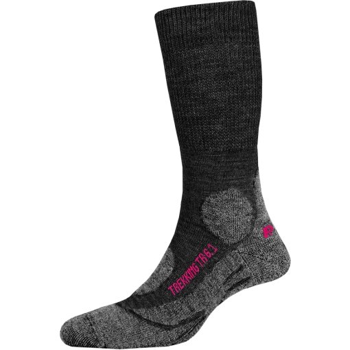 Produktbild von P.A.C. Original TR 6.1 Trekking Merino Medium Socken Damen - Grey Melange/Berry