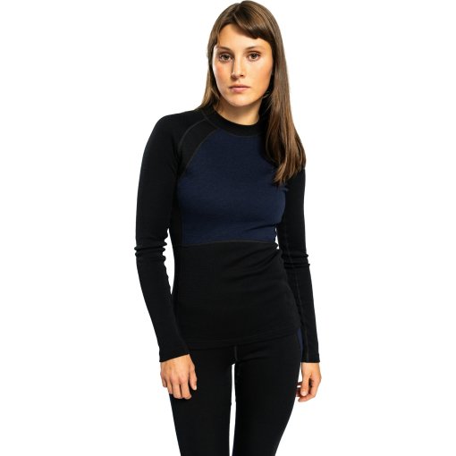 Produktbild von Ulvang Peak Map Crew Langarm-Unterhemd Damen - Black/Navy Blue