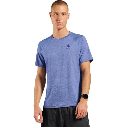 Picture of Odlo X-Alp Performance Wool 115 Trail Running T-Shirt Men - dazzling blue melange