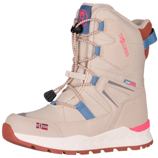 Zdjęcie: Trollkids Nordkapp XT Ocieplane buty zimowe dla dzieci - Sandstone/Teak Brown/Shadow Blue/Pink Salmon