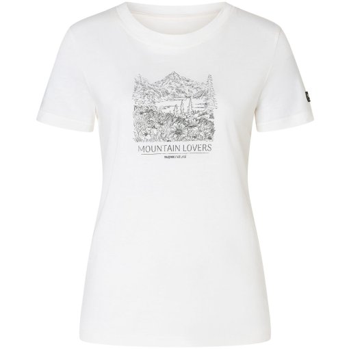 Image of SUPER.NATURAL Mountain Lovers Bio C Tee Women - White/Eucalyptus