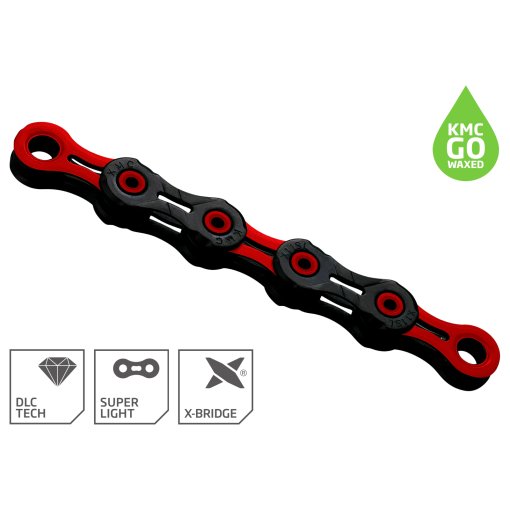 Immagine prodotto da KMC Catena - DLC - WAXED | 11 Velocità - nero/rosso