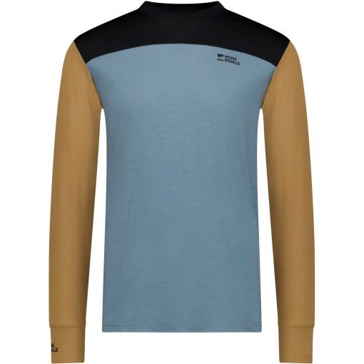 Photo produit de Mons Royale T-Shirt Manches Longues Homme - Yotei Merino - goblin blue / toffee / black