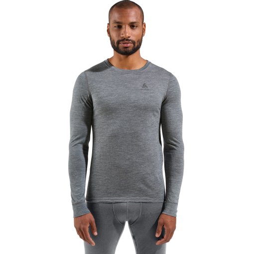 Foto de Odlo Camiseta Interior Manga Larga Hombre - Natural Merino 200 Crew Neck - odlo steel grey melange