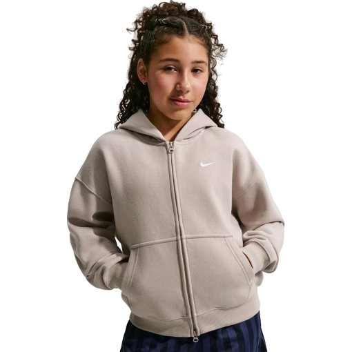 Productfoto van Nike Sportswear Studio Fleece Oversize Kinderenjas - moon particle/white IM4904-211