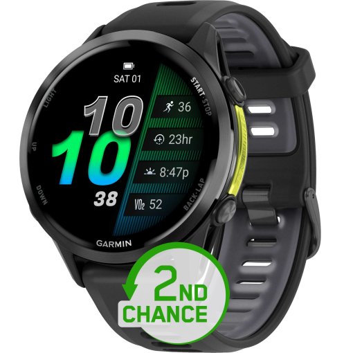 Produktbild von Garmin Forerunner 970 GPS Smartwatch - Schwarz/Carbongrau Titan DLC - B-Ware