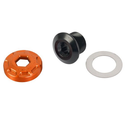 Photo produit de OAK Components Jeu de capuchons de manivelle - OAK Meteor | SRAM DUB | M18/M30LH - orange