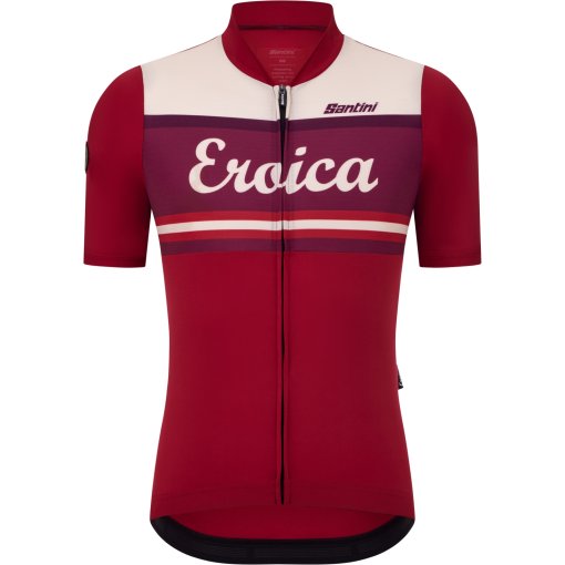 Photo produit de Santini Eroica Orcia Maillot à manches courtes pour hommes ER94075CORCIA - bordeaux BR