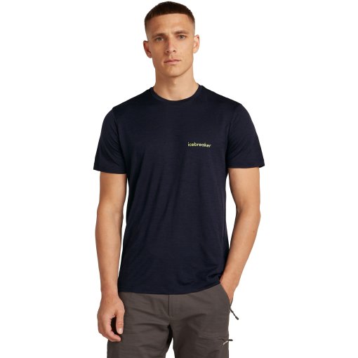 Immagine prodotto da Icebreaker Maglietta Uomo - Merino 150 Tech Lite IB Wordmark - Midnight Navy