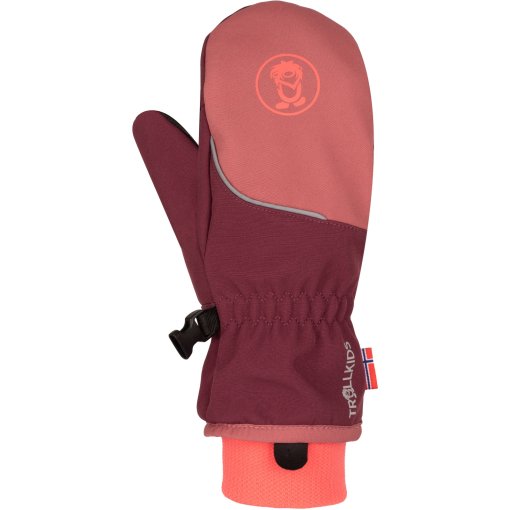 Produktbild von Trollkids Trolltunga Fäustlinge Kinder - Deep Ruby/Frozen Berry/Pink Salmon