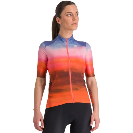 Foto de Sportful Maillot Ciclismo Mujer - Flow Supergiara - 117 Pompelmo Sky Blue