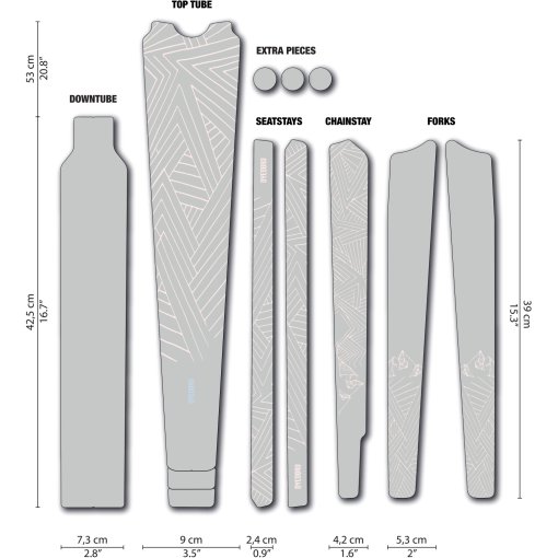 Immagine prodotto da DYEDBRO Pellicola Protettiva per Telaio - Stay Free Gravel - white matte
