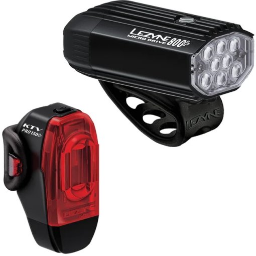 Photo produit de Lezyne Kit Éclairage - Micro Drive 800+ / KTV Drive Pro+ - satin black/black