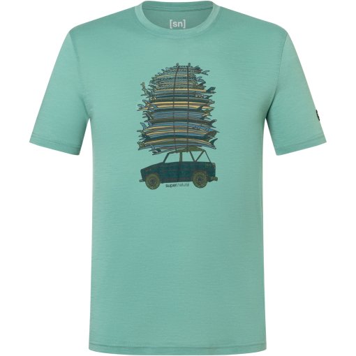Photo produit de SUPER.NATURAL Surf Trip T-shirt pour hommes - Lagoon Green/Various