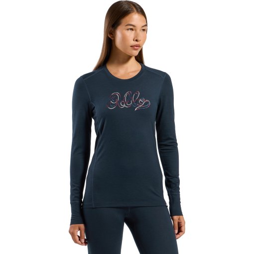Produktbild von Odlo 80th-Anniversary Merino 200 Langarm-Unterhemd Damen - dark sapphire