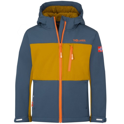 Foto de Trollkids Chaqueta Niño - Bergsfjord - Bronze/Mystic Blue/Flame Orange