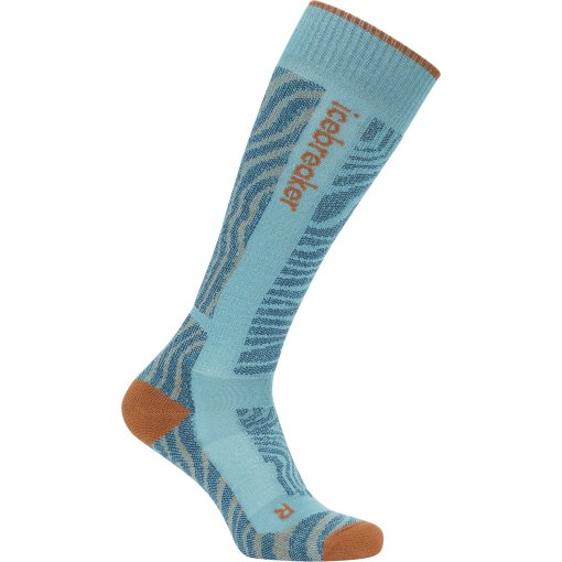 Foto de Icebreaker Calcetines Altos Mujer - Merino Ski+ Medium Mountain Contour - Hydro/Trail/Atlantis
