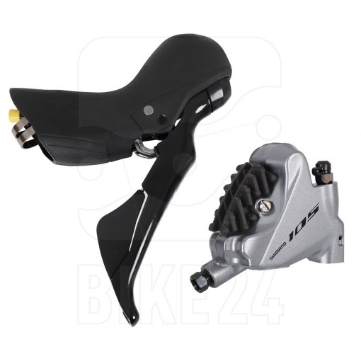 Immagine prodotto da Shimano Freno a Disco Idraulico - 105 ST-R7020 + BR-R7070 - Flat Mount - 2x11 Velocità - Set Posteriore - nero / argento