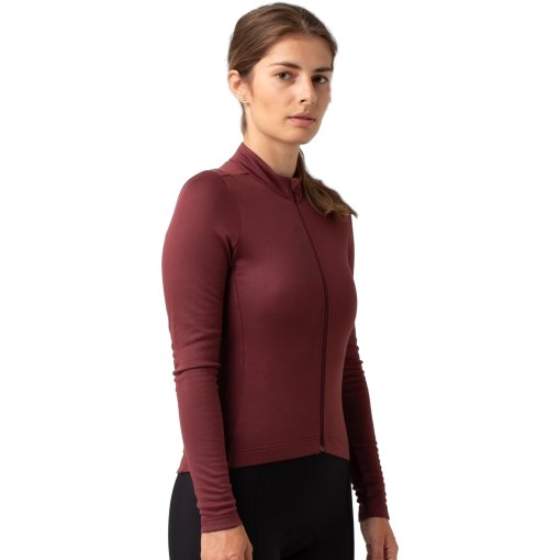 Photo produit de Isadore Maillot Vélo Manches Longues Femme - Signature Thermal Adventure - Red Mahogany