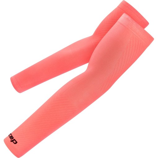 Picture of CEP Core Run Ultralight Long Arm Sleeves - neon coral
