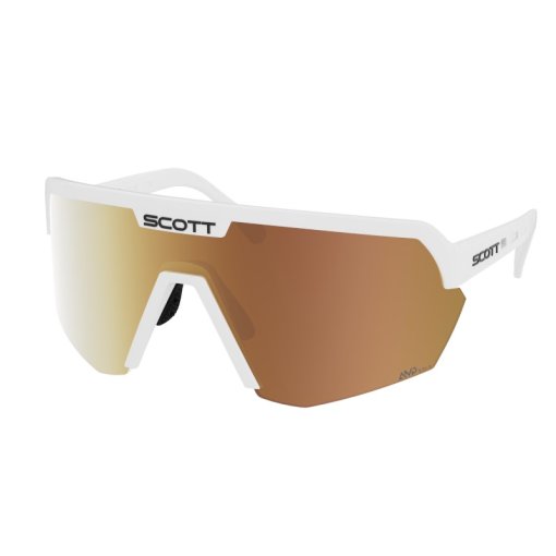 Productfoto van SCOTT Sport Shield Light Sensitive Bril - white matt / AMP LS gold chrome S1-3