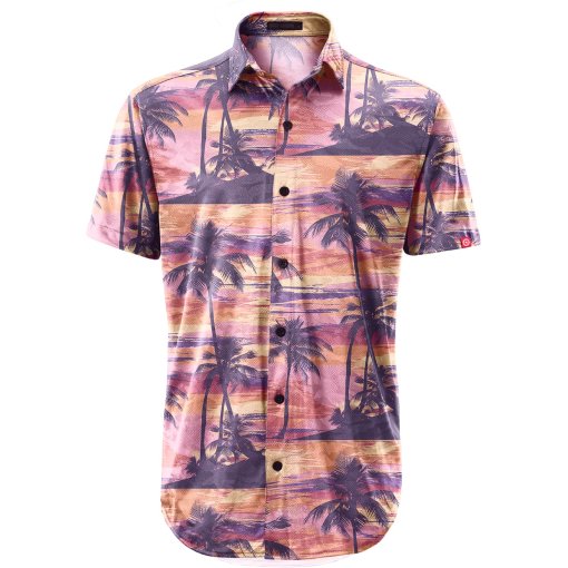 Immagine prodotto da Loose Riders Camicia a Maniche Corte Uomo - Party - Sunset Palms Yellow