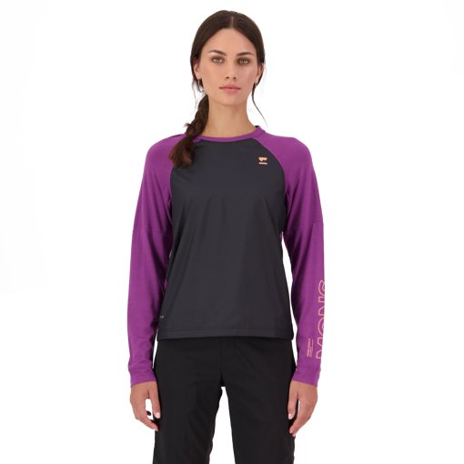 Photo produit de Mons Royale Maillot Cyclisme Femme - Tarn Merino Wind - noir / boysenberry