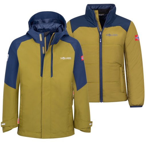 Image de Trollkids Veste Imperméable 3 en 1 Enfant - Skanden - Spruce Green/Navy