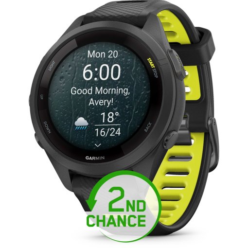 Produktbild von Garmin Forerunner 265S GPS Laufuhr - schwarz/zitronengelb - B-Ware