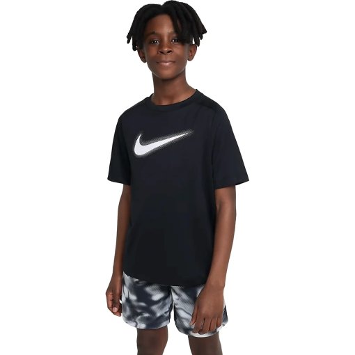 Produktbild von Nike Dri-FIT Multi+ Trainings-Oberteil mit Grafik für ältere Kinder - schwarz/weiß DX5386-010