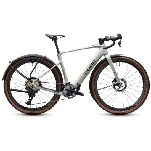 Photo produit de CUBE NUROAD HYBRID C:62 SLX 400X FE - Vélo Gravel électrique en carbone - 2027 - glintsand / black