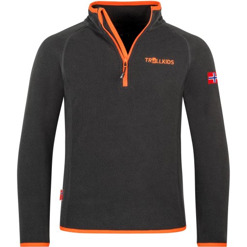 Foto de Trollkids Jersey Polar con Cremallera Media Niño - Nordland - Negro/Flame Orange