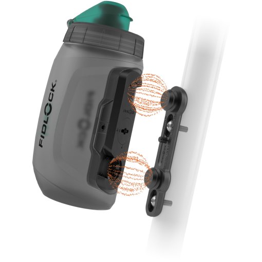 Foto de Fidlock Twist Set - Bidón Antibacterial + Bike Base Mount - 450ml | transparent black