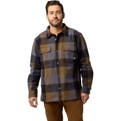 Picture of Marmot Pinecrest Heavyweight Flannel Overshirt Men - dromedary steel plaid