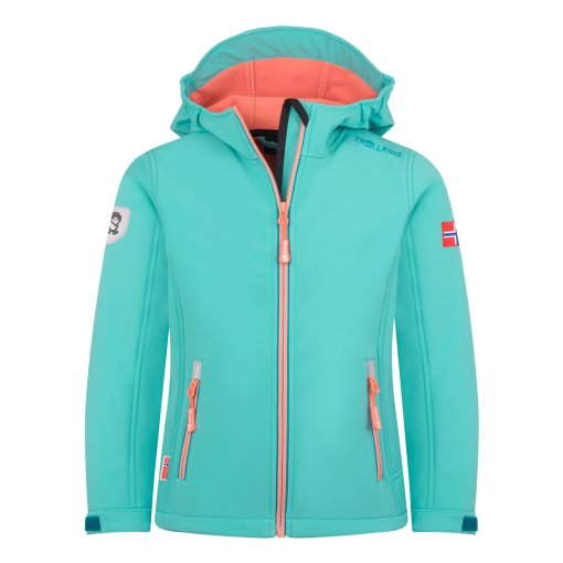 Foto de Trollkids Chaqueta Niña - Trollfjord - Aqua Haze/Harbor Blue/Mellow Peach