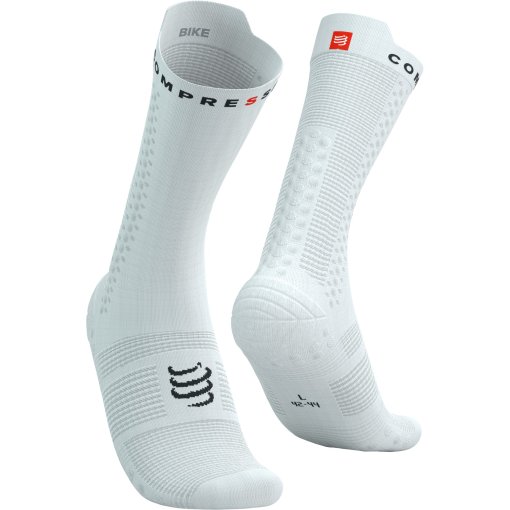 Photo produit de Compressport Chaussettes de Compression - Pro Racing v4.0 Bike - blanc/noir