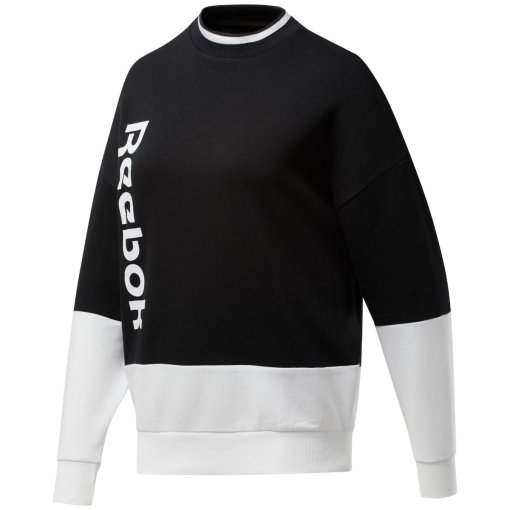 Productfoto van Reebok Training Essentials Linear Logo Crew Sweatshirt Dames - zwart FU2188