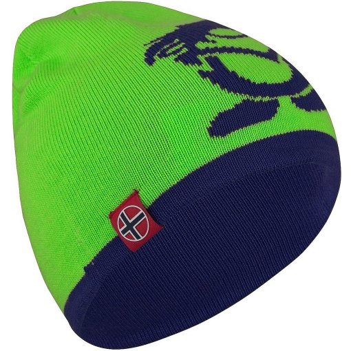 Billede af Trollkids Troll Strikket hue for børn - Navy/Bright Green