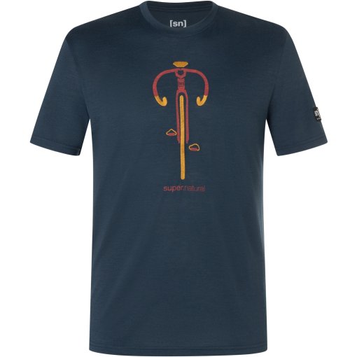 Productfoto van SUPER.NATURAL Vintage Bike T-Shirt Heren - Blueberry/High Risk Red/Dried Tobacco