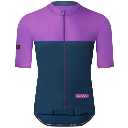 Productfoto van Le Col Sport Shirt Heren - Navy/Verbena Purple