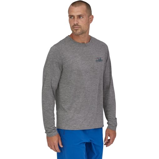 Immagine prodotto da Patagonia Maglia a Maniche Lunghe Uomo - Capilene Cool Daily Graphic - &#039;73 Skyline: Feather Grey